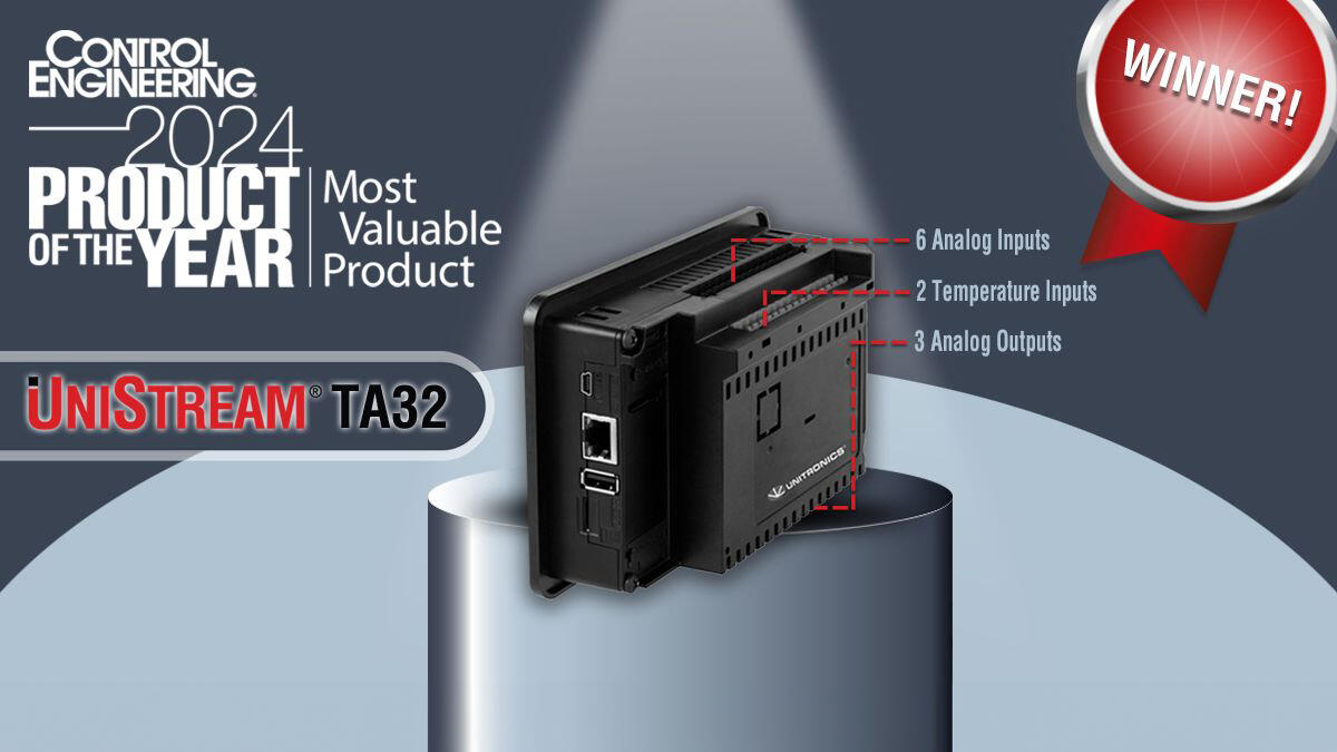 UniStream TA32 PLC+ HMI - ble kåret til "Årets Produkt 2024" av magasinet Control Engineering!

